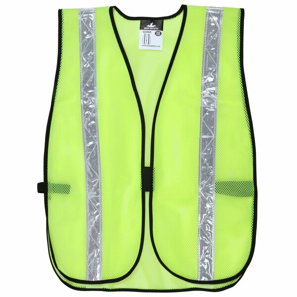 Mcr Safety Garments, Poly, Mesh Safety Vest, 1 3/8 Wht. Strip, 12PK S220WR